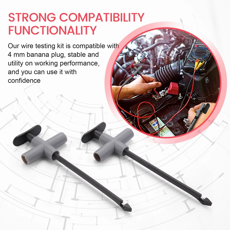 Автомобильный мультиметр P5010 щуп для прокола заднего хода с зажимами 4 шт.