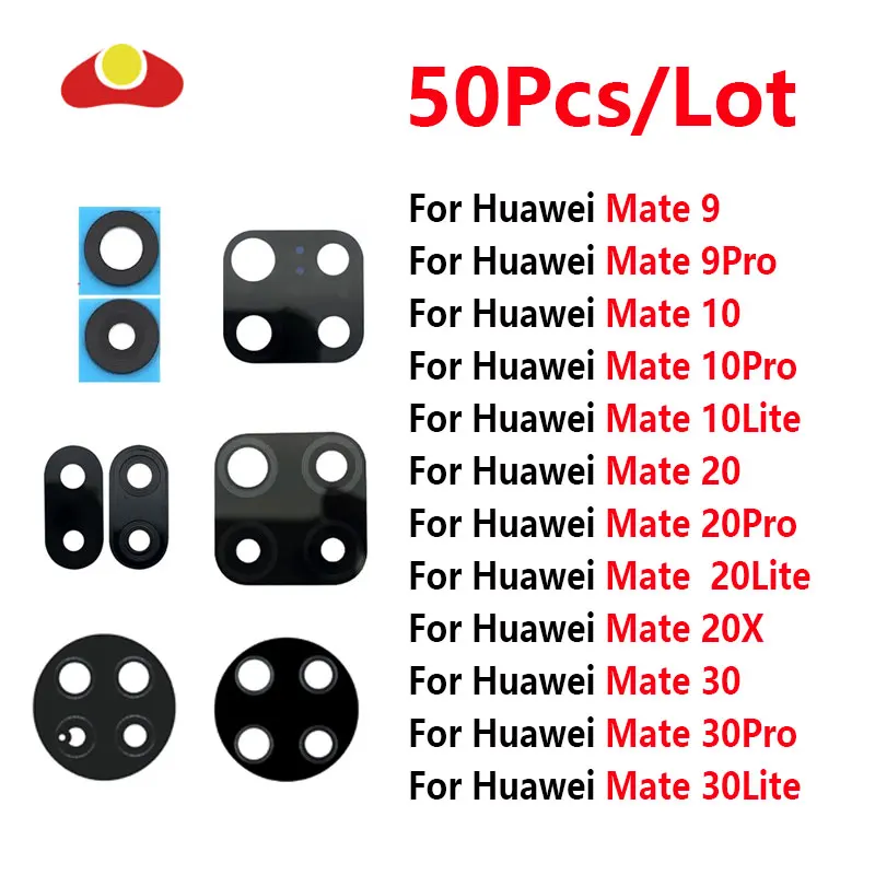 

50Pcs Back Rear Camera Lens Glass For Huawei Mate 30 20 10 9 Pro Mate 30 Lite 20X with Adhensive Sticker Replacement Parts