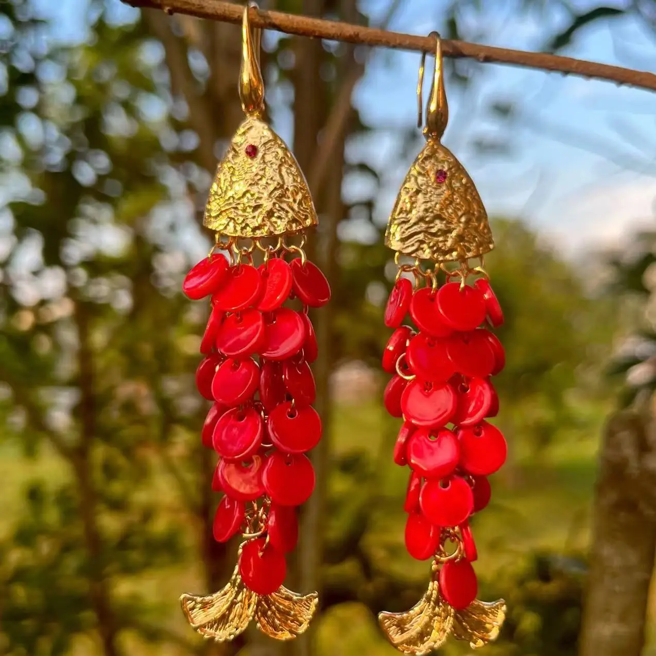 

Vintage Handmade Shell Tassel Pendant Earrings for Women Jewelry Gifts