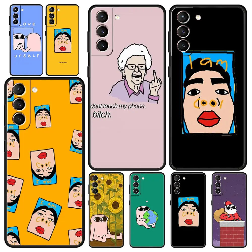 

funny letter I AM Cool Phone Case For Samsung Galaxy S22 5G S20 Ultra S21 FE S10 S9 Plus S10E S8 Note 10 Lite 20 Soft Cover