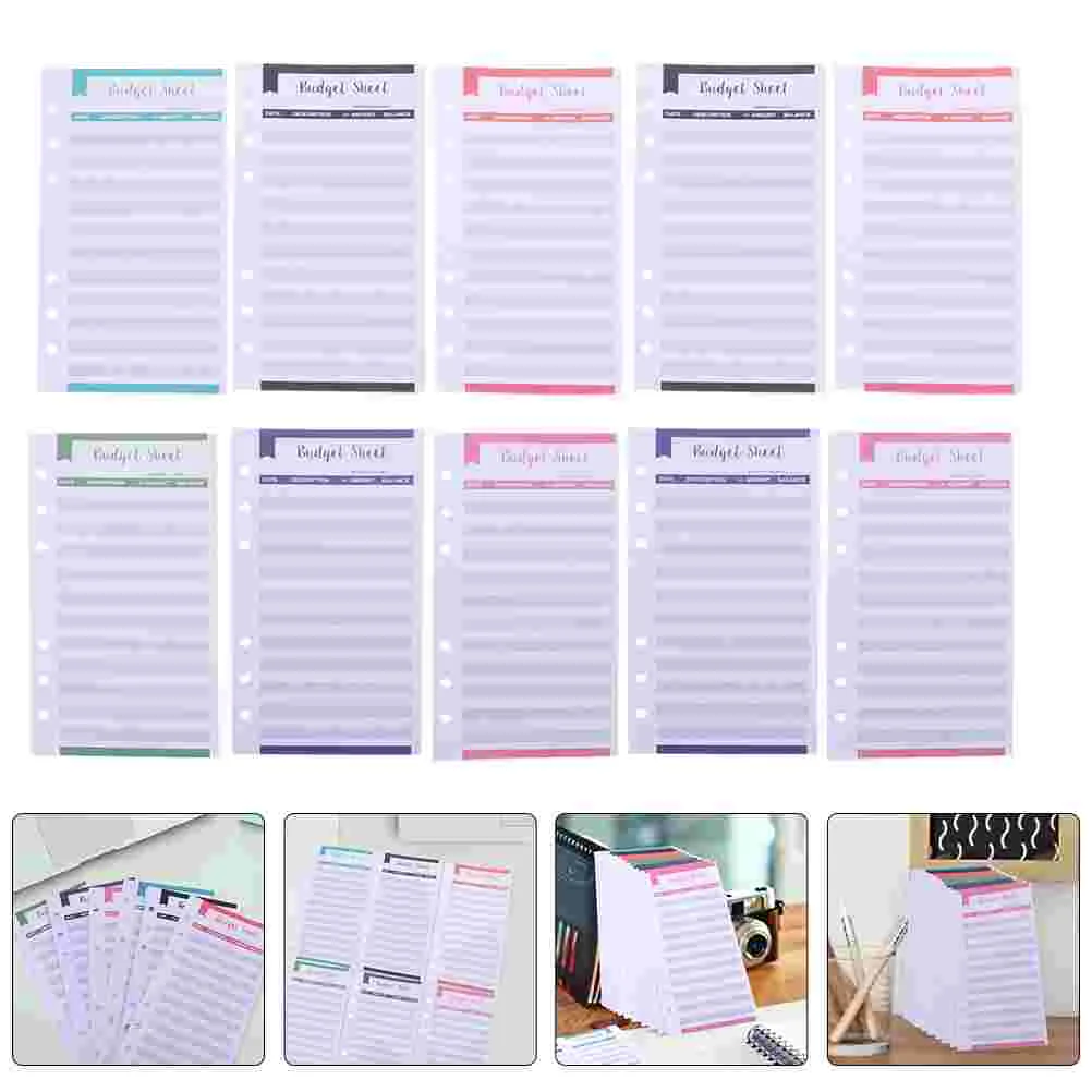 40 Pcs Budget Card A6 Envelopes Budget Sheet Stationery Budget Planner Paper Double Offset Paper Cash Expenditure Manager Office