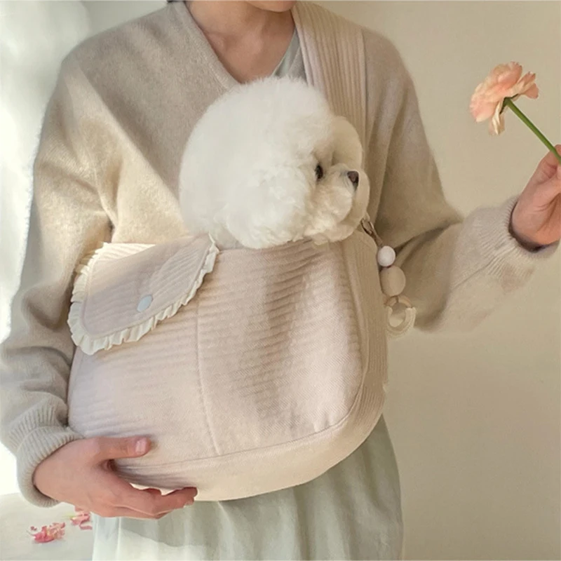 

Переноска для домашних животных ручной работы, Холщовая Сумка на одно плечо для прогулок с собаками, щенками, котятами, удобная дышащая Сумка-тоут