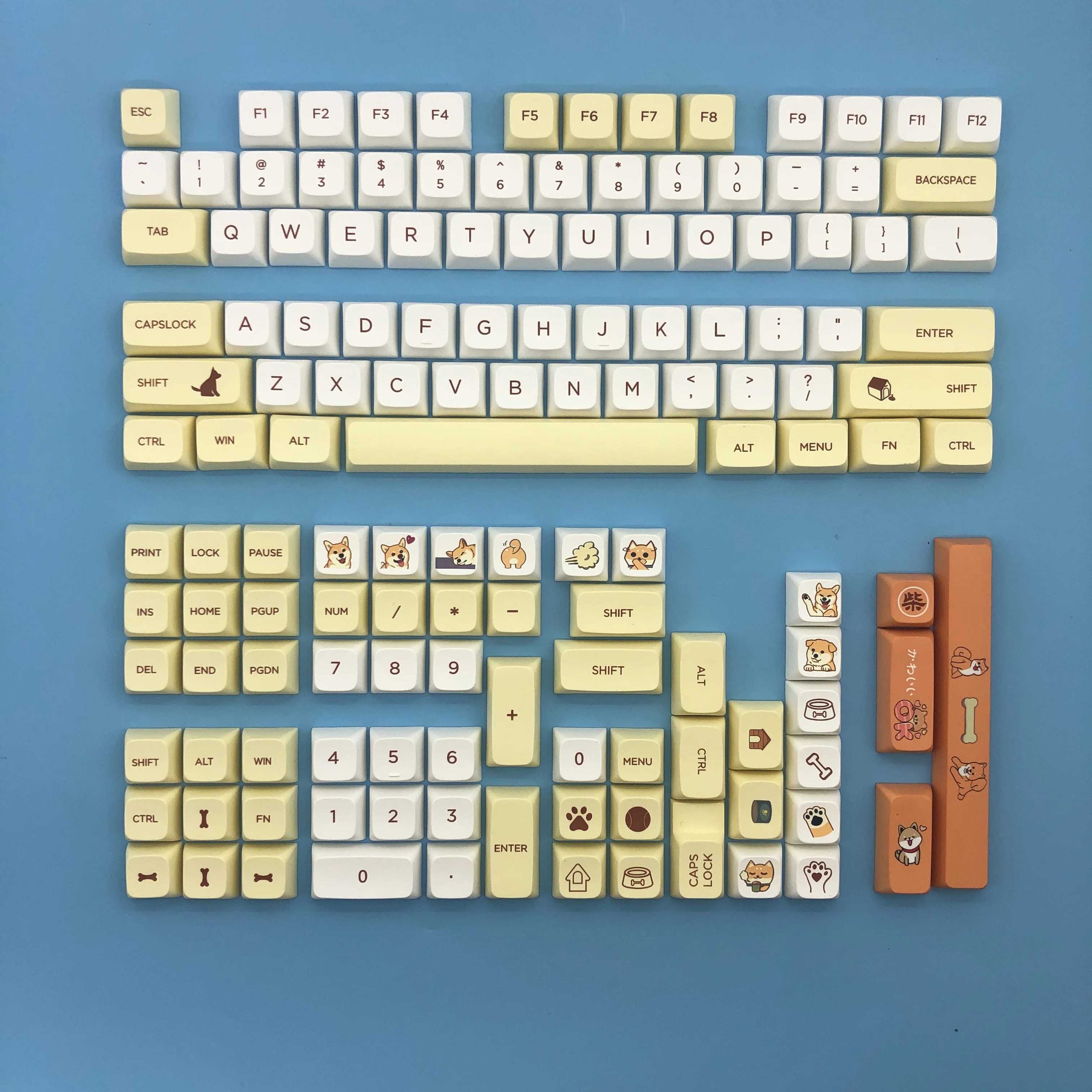 

Shiba Inu Animated Theme Cute Keycaps XDA Dye Sublimation PBT for Cherry MX Gaming Mechanical Keyboard