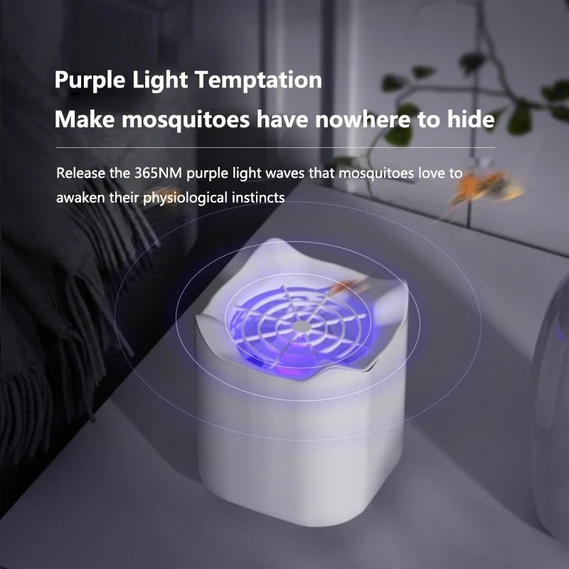 Фото Электрическая ловушка для комаров Xiaomi MIJIA с УФ-лампой, USB, бесшумная, для дома, спальни, кемпинга, от комаров и мух №2