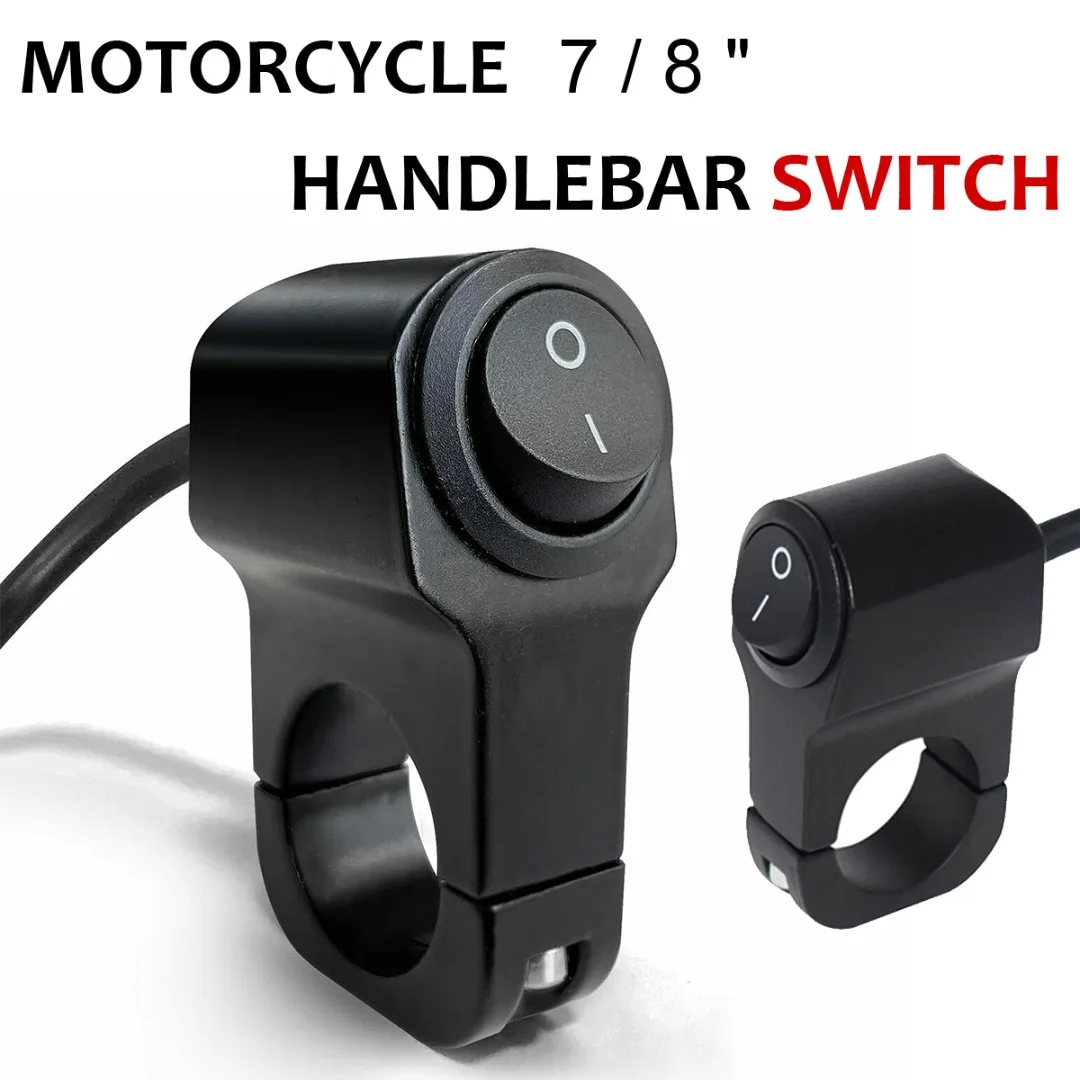 

1pc Black Motorcycle Switch Durable Aluminium Alloy Handlebar Headlight On Off Button Waterproof Bicycle Light Switches