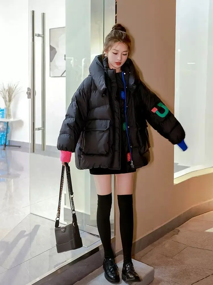 Oversized Winter Women Jacket Long Sleeve Puffer Jacket Parka Warm Cotton-padded Jacket Thick Coat Korean Fashion Snow Clothes