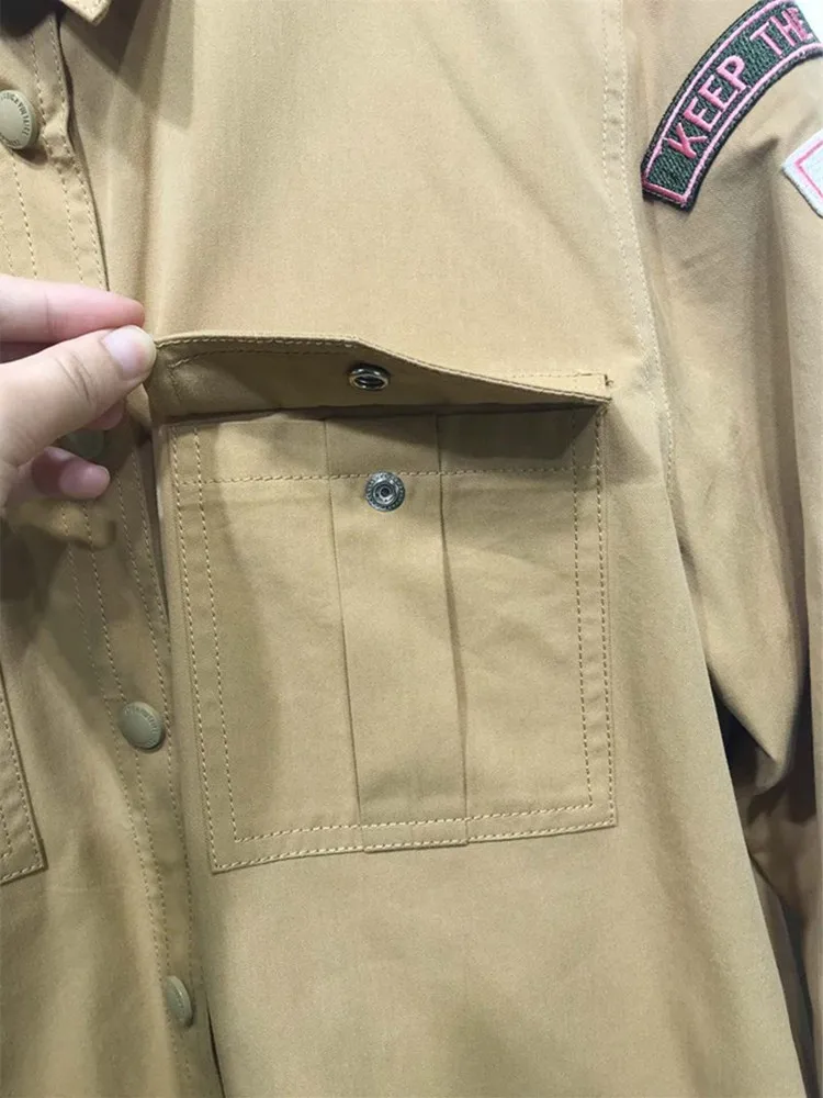 

Женский кардиган с отложным воротником, куртка из 100% хлопка с нашивкой со слоганом и надписью, пальто с длинными рукавами и карманами