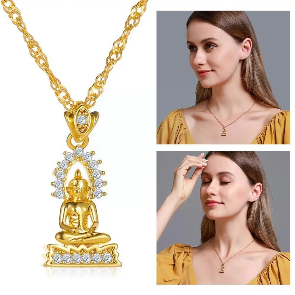 Ожерелье золотого цвета с цепочкой в виде Будды |