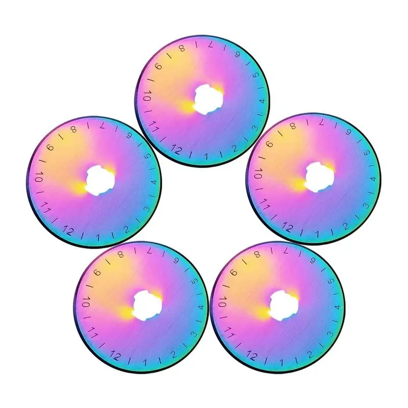 Rotary Cutter Blades 45mm Fit For Olfa Fiskar Color Titanium Plating Coated SKS-7 Steel With Plastic Case Sewing Accessories