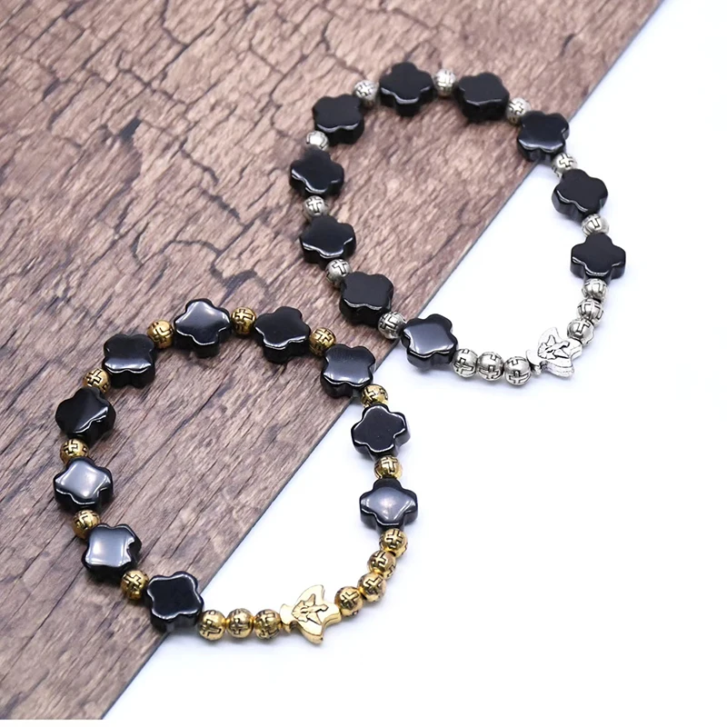 Браслет из натурального агата с изображением христианского Иисуса |