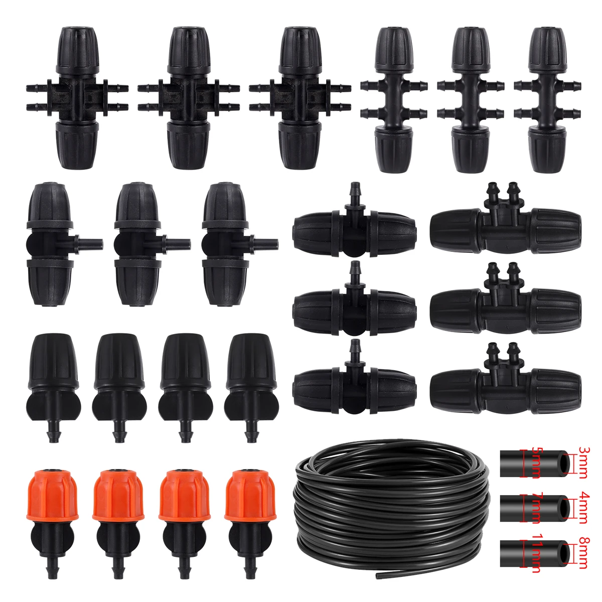 Прямой угловой тройник для шланга от 8/11 мм до 4/7 4/6-контактный концевой разъем