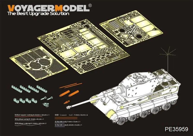 

Voyager 1/35 PE35959 King Tiger (Hensehel Turret) Detail Set (For HOBBYBOSS)