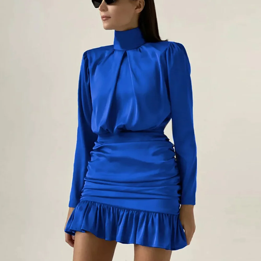 

Women's Dresses Clothing Sukienka Traf Evening Mini Vintage Elegant Casual Silk Cocktail 2000s Aesthetic Dresses Free Shipping