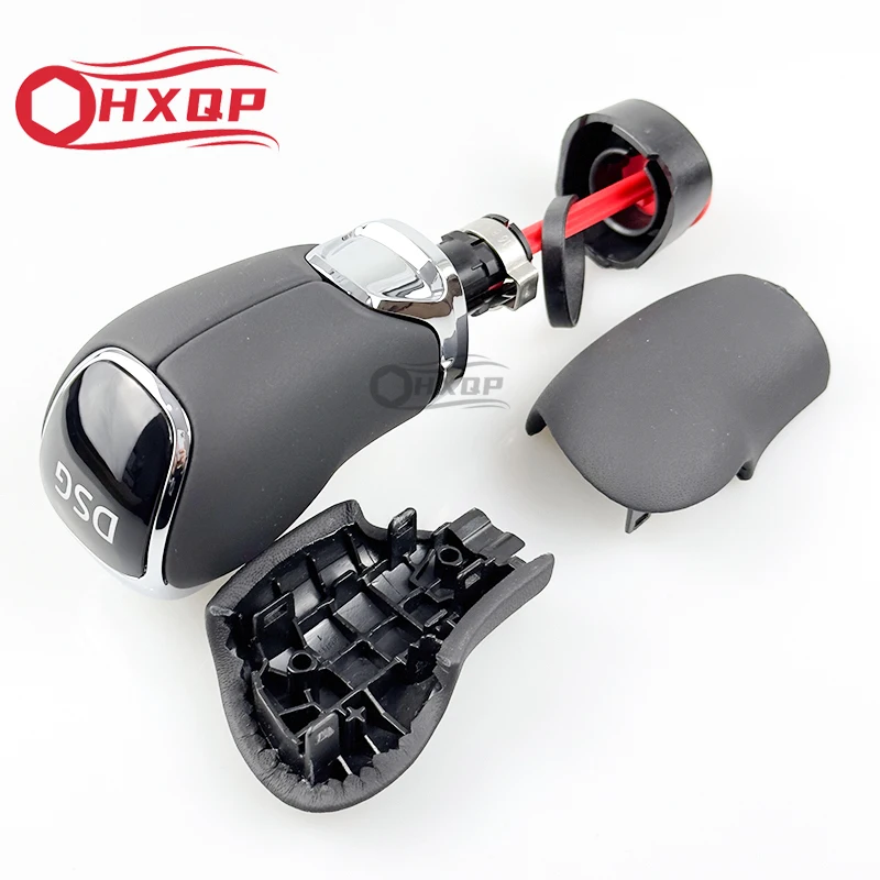 Для Skoda Octavia Superb Yeti DSG рукоятка рычага переключения передач кожаная с логотипом