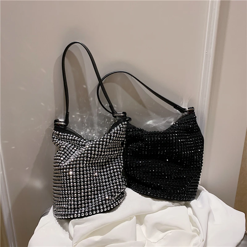

Diamond Tote Bucket Bag Armpit Bag 2022 Fashion New Quality PU Leather Women's Designer Handbag Travel Shoulder Messenger Bag