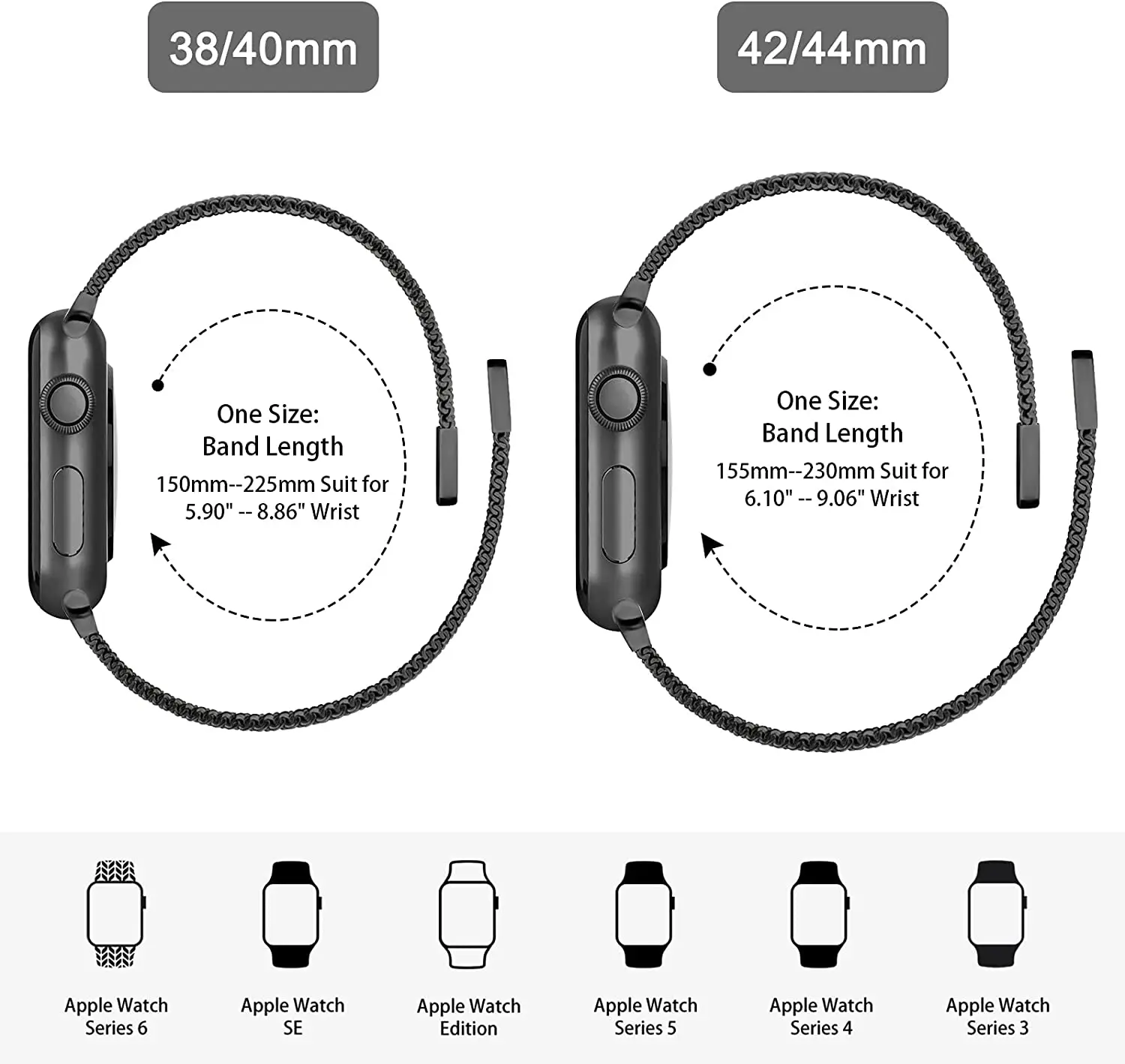 Ремешок Миланская петля металлический для Apple Watch Series 7 41 мм 45 браслет из