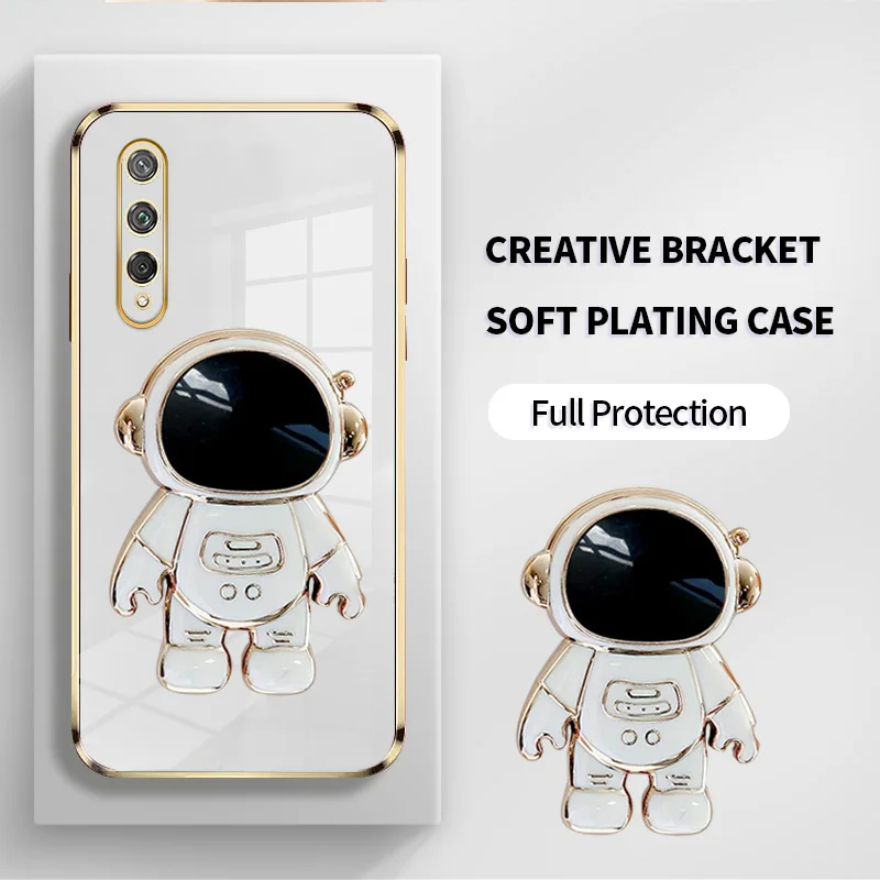 

Ultra Thin Plating Case for Honor 20 20S 50 9X Magic4 Pro X10 5G Nova 5T 9 Y9s P Smart Pro 2019 Creative Astronaut Bracket