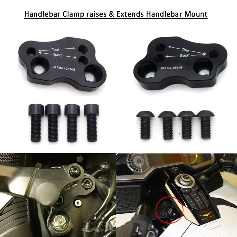 

For HONDA Goldwing Gold Wing GL1800 GL 1800 2018 2019 2020 CNC Handle Bar Clamp Raised Extend Handlebar Mount Riser Parts