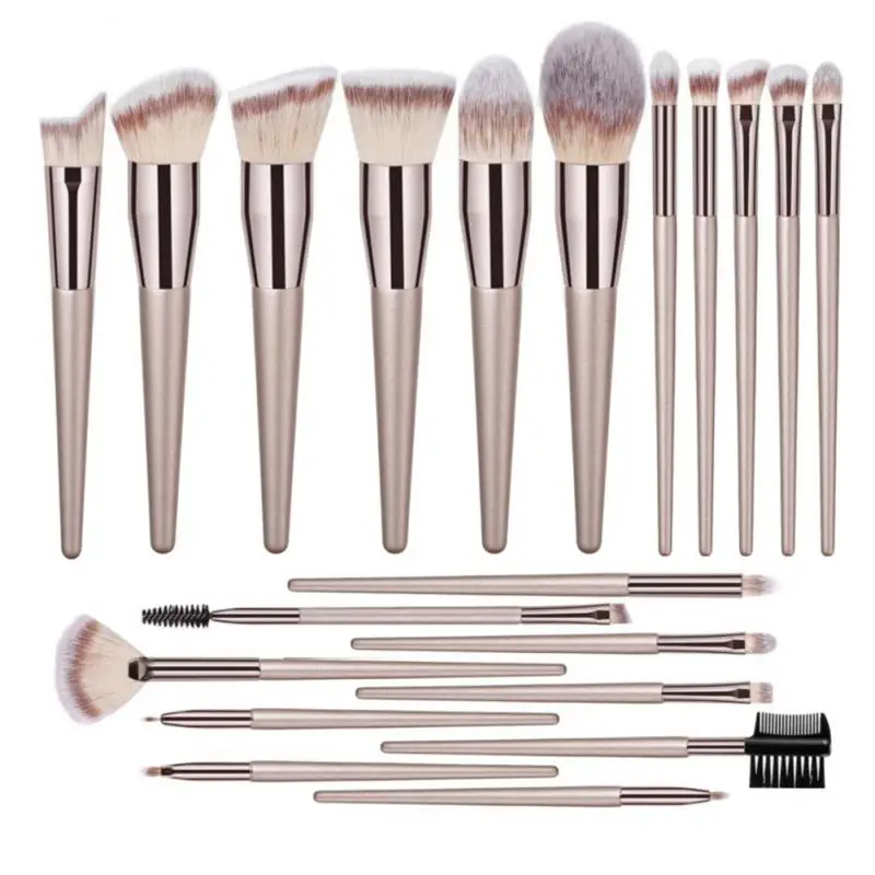 

20Pcs Champagne Makeup Brushes Set For Cosmetic Foundation Powder Blush Eyeshadow Kabuki Blending Make Up Brush Beauty Tool