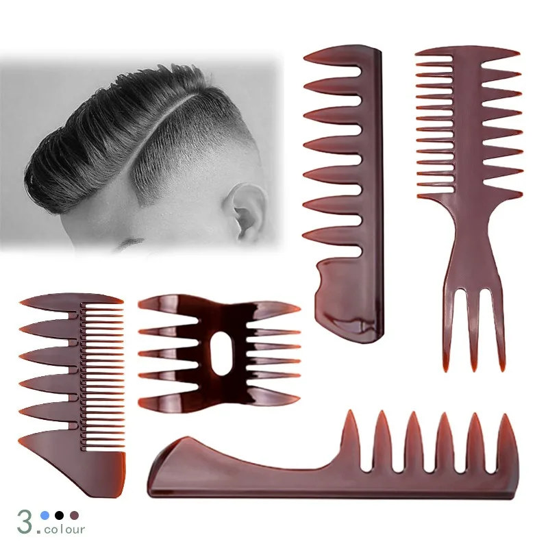 

Men's Hairstyle, Oil Comb, Large Toothed Comb, Retro Inserted Comb, Large Back Head, Double-sided Wide Toothed Hair Styling Tool