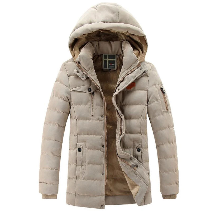 Winter Thicken Parka Men Casual Outwear Windproof Fleece Warm Long Coat Man Winter Jacket Hooded Detachable Mens Warm Clothes