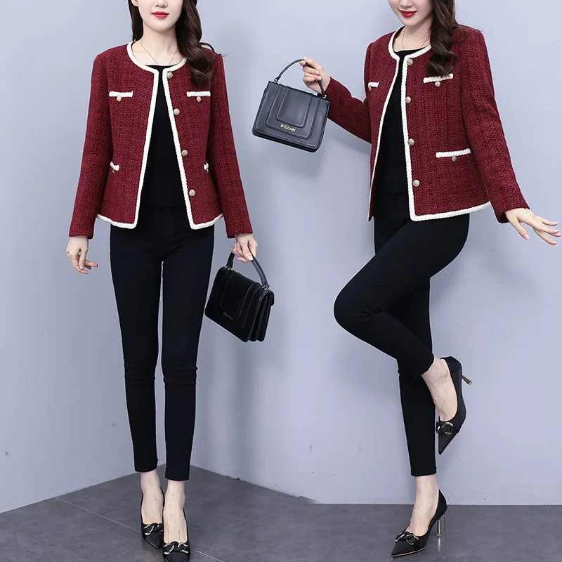 Plus Size Women's Single Breasted Western Sle Outerwear Fat Sister Clothes Round Neck Long Sleeve Chic Fashion