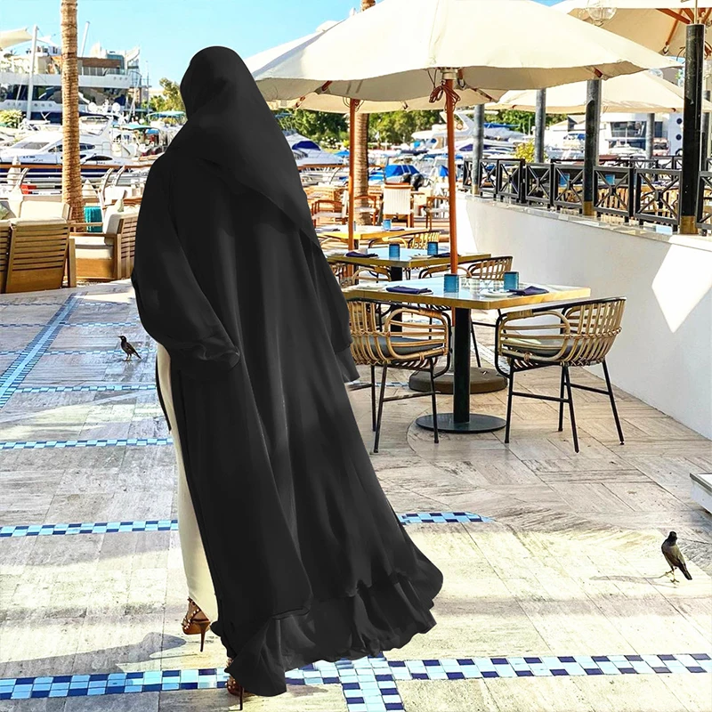 Abaya Kimono Dubai Kaftan Muslim Cardigan Abayas Dresses Women Muslim Maxi Chiffon Dress Robe Turkey Islam Clothes