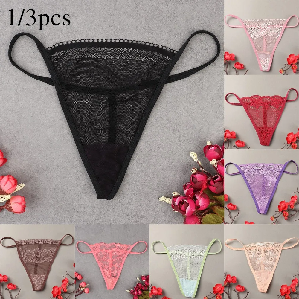 

Women Sexy Lace Thongs Lingerie G-string Panties V-string Female Knickers Ultra-thin Underwear Seamless Briefs Open Butt Panty