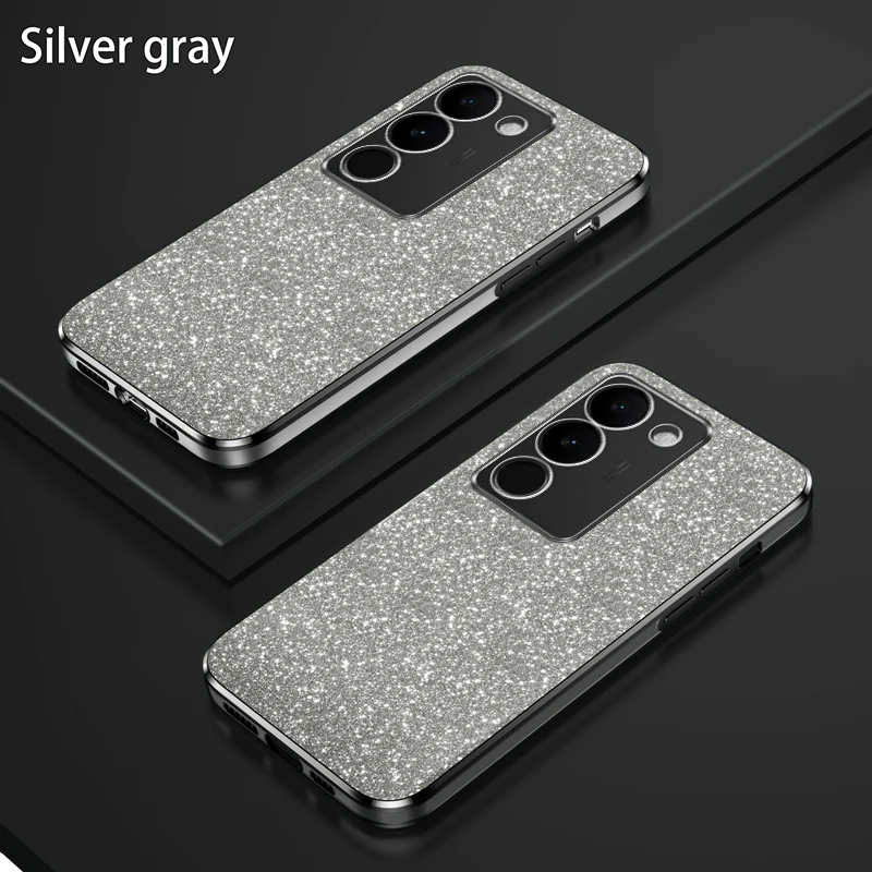 Чехол для VIVO V29 V27 Pro V27E V25E 2023 Блестящий порошковый Гальванизированный Мягкий