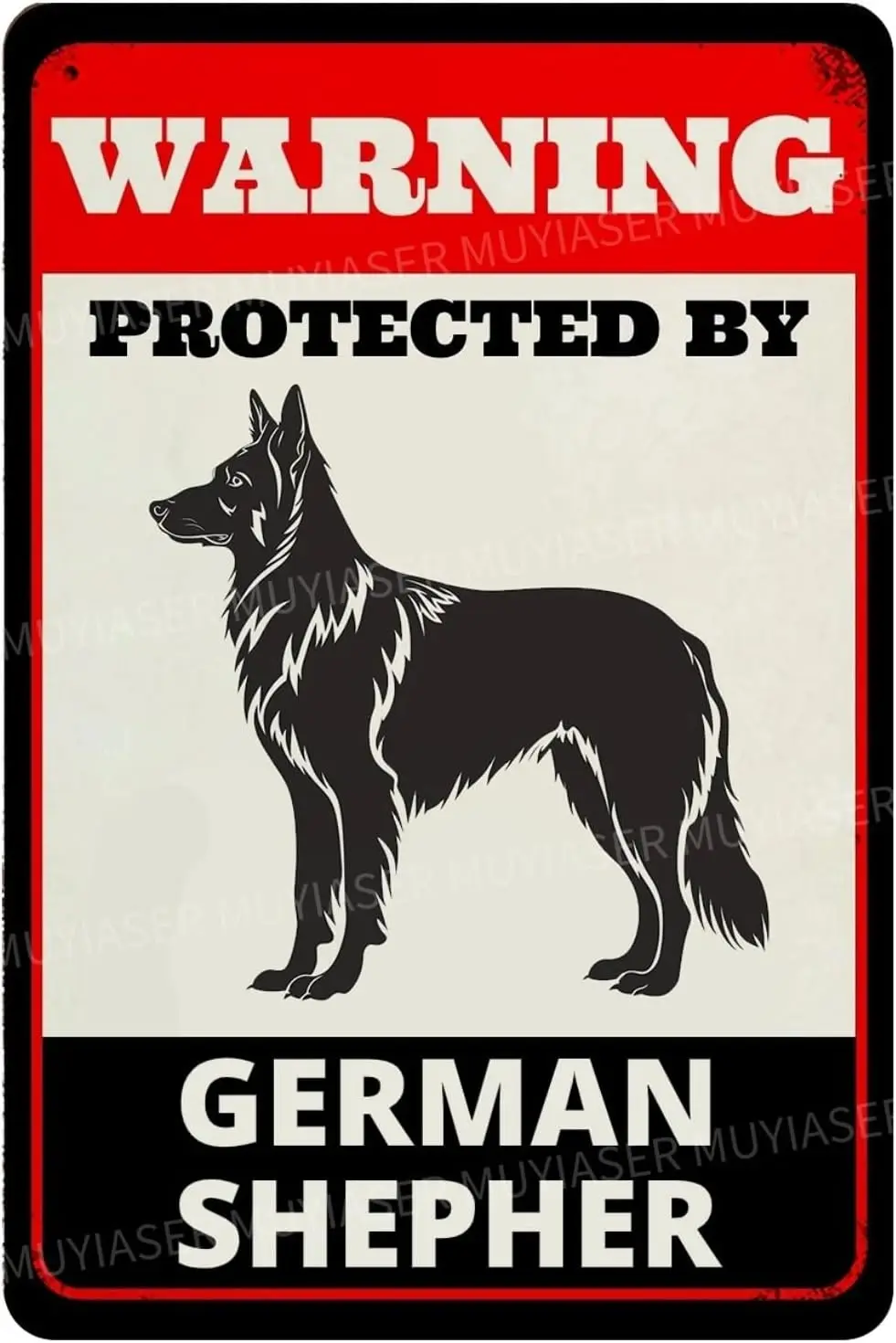 Bewre Of The Dog Germn Shepherd Sgn lumnum Metl Tn Sgns Outdoor Yrd Wrnng For Fence Home Ktchen Frm Grden Wll Decor
