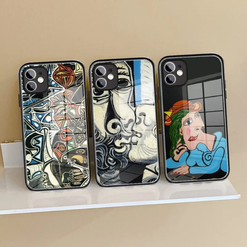 

Pablo Picasso abstract Art painting Phone Case Tempered Glass FOR IPhone 14 13 11 12 Pro 8 7 Plus X 13 Pro MAX XR XS MINI Covers