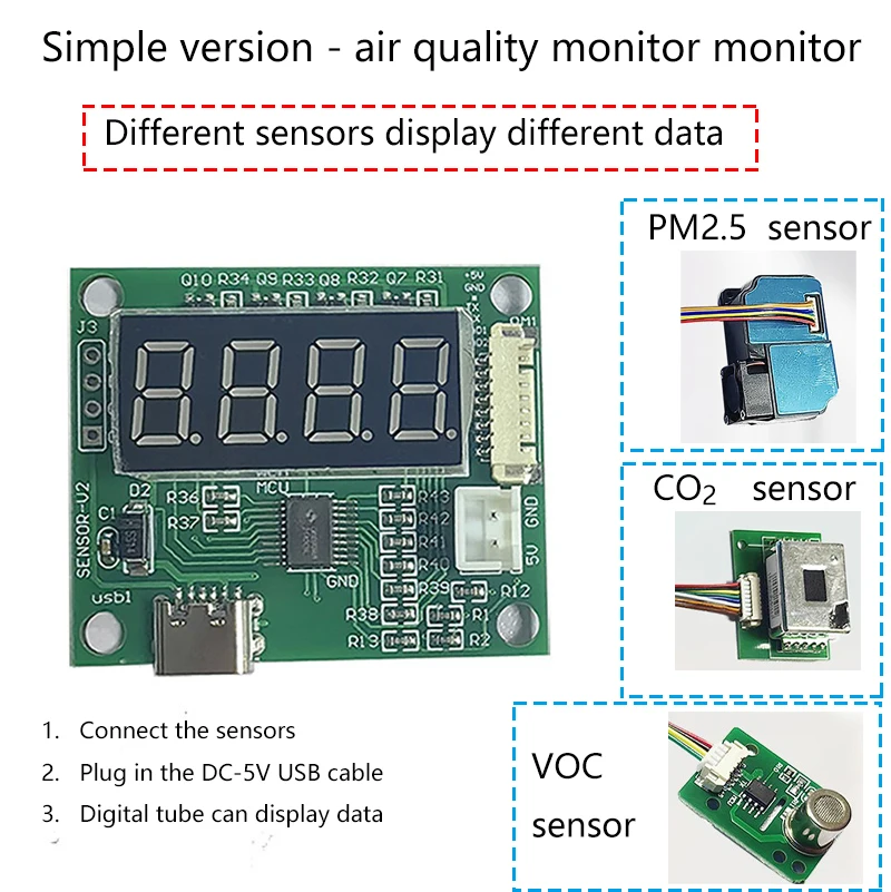 

Air quality detector PM2.5 haze detector carbon dioxide detector odor voc detector circuit board sensor detection