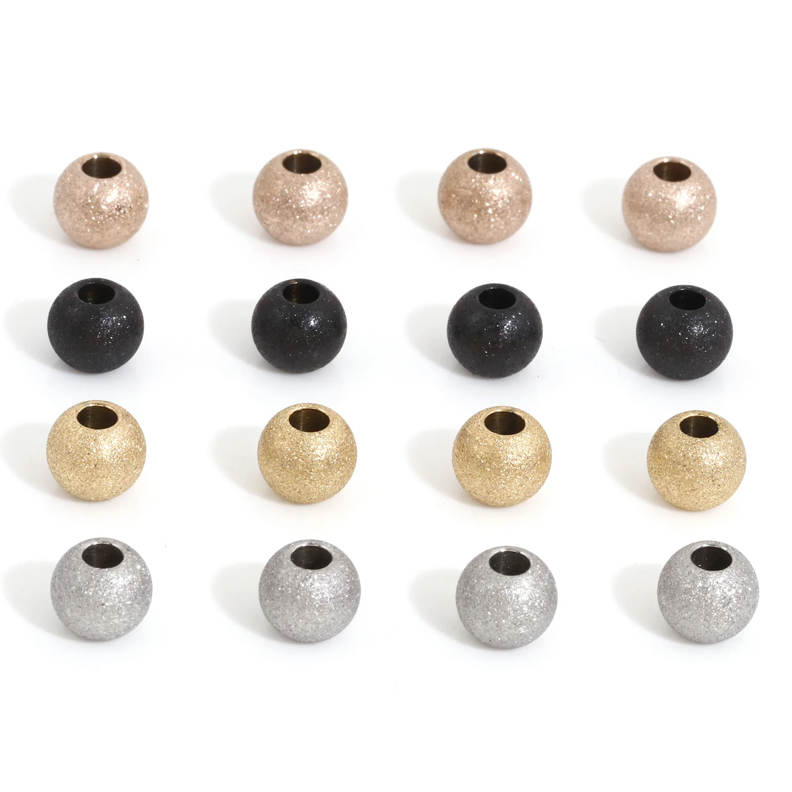 

10PCs 304 Stainless Steel Round Spacer Beads Charms Loose Bead Diy Bracelets Necklace Beads For Jewelry Making Findings 8mm Dia.