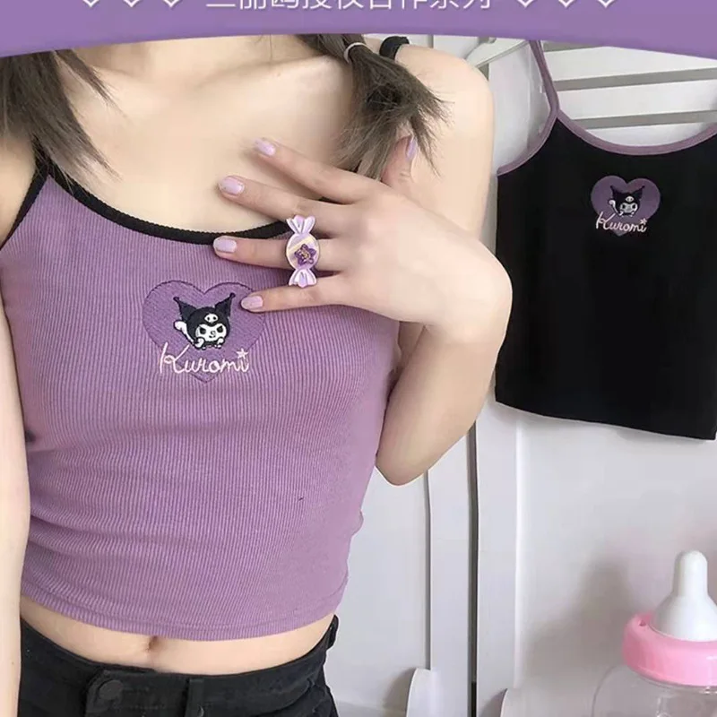 

Hottie Camis Японский новый кросет Топ Женская Сексуальная майка кавайная Sanrio Корица рулон My Melody Y2k модная одежда