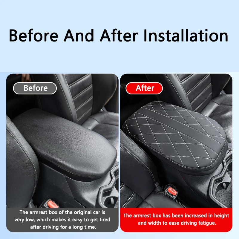 QHCP PU кожаный автомобильный подлокотник чехол для центральной консоли коврик