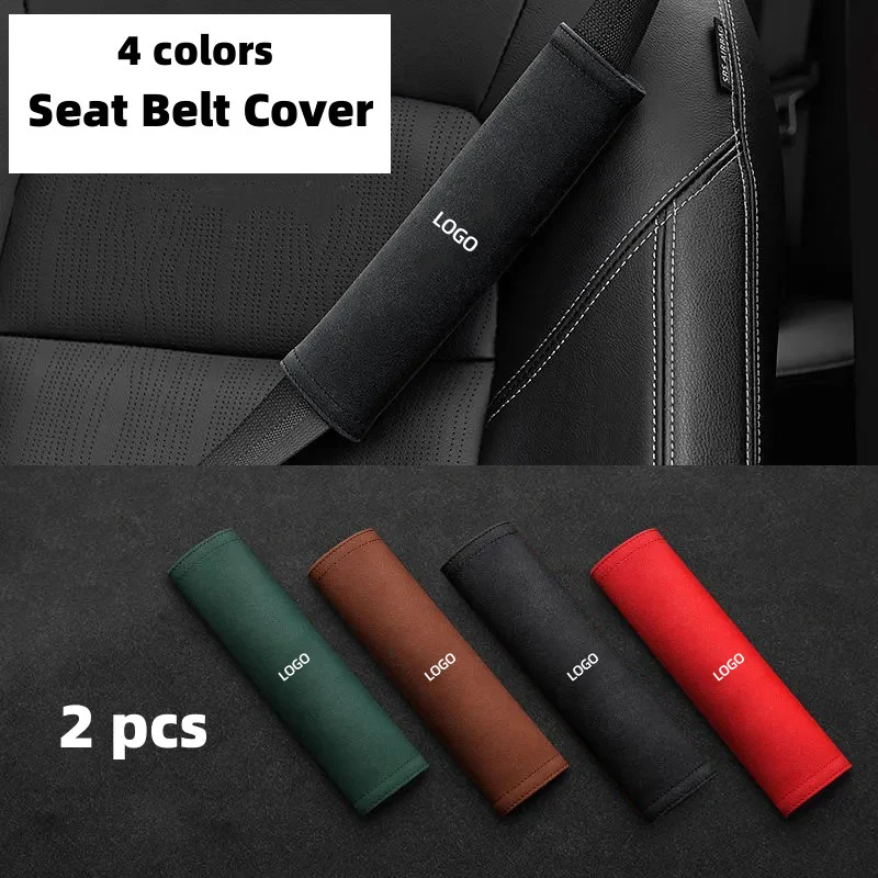 

2Pcs Suede Car Seat Belt Pad Safety Belts Cover For Lincoln Mondeo MKZ MKX Aviator Navigator Continental Corsair MKC MKT Voyager