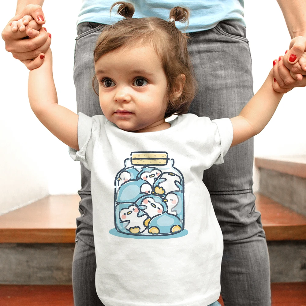 

Kids T-shirt Cartoon Little Penguin Print Lovely Toddler Tees Summer Baby Boy Girl Short Sleeve T Shirts for Children Dropship