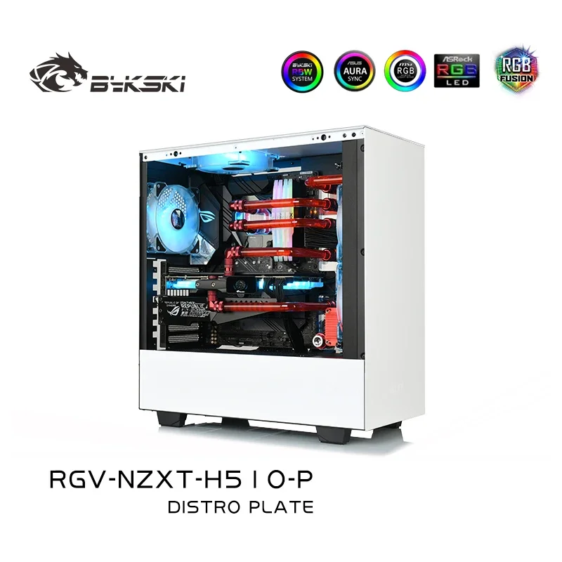 Distro Plate Bykski для корпуса расхода NZXT H510 водосточная плата с насосом DDC резервуар G1/4