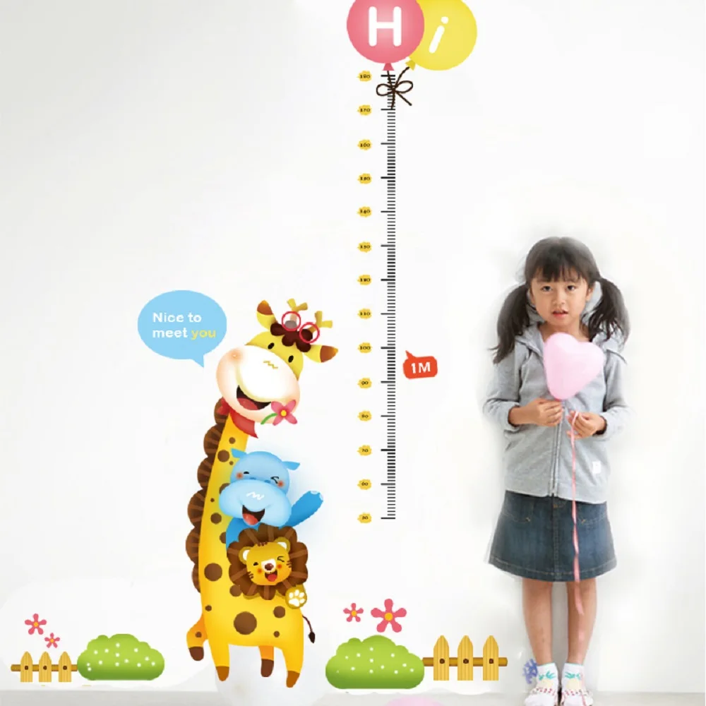 

The Giraffe Little Lion Children Height The Nursery Teacher Background Ideas Can Remove The Wall Stickers