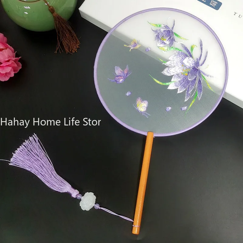 

Ручной веер MOONBIFFY шелковый, деревянный