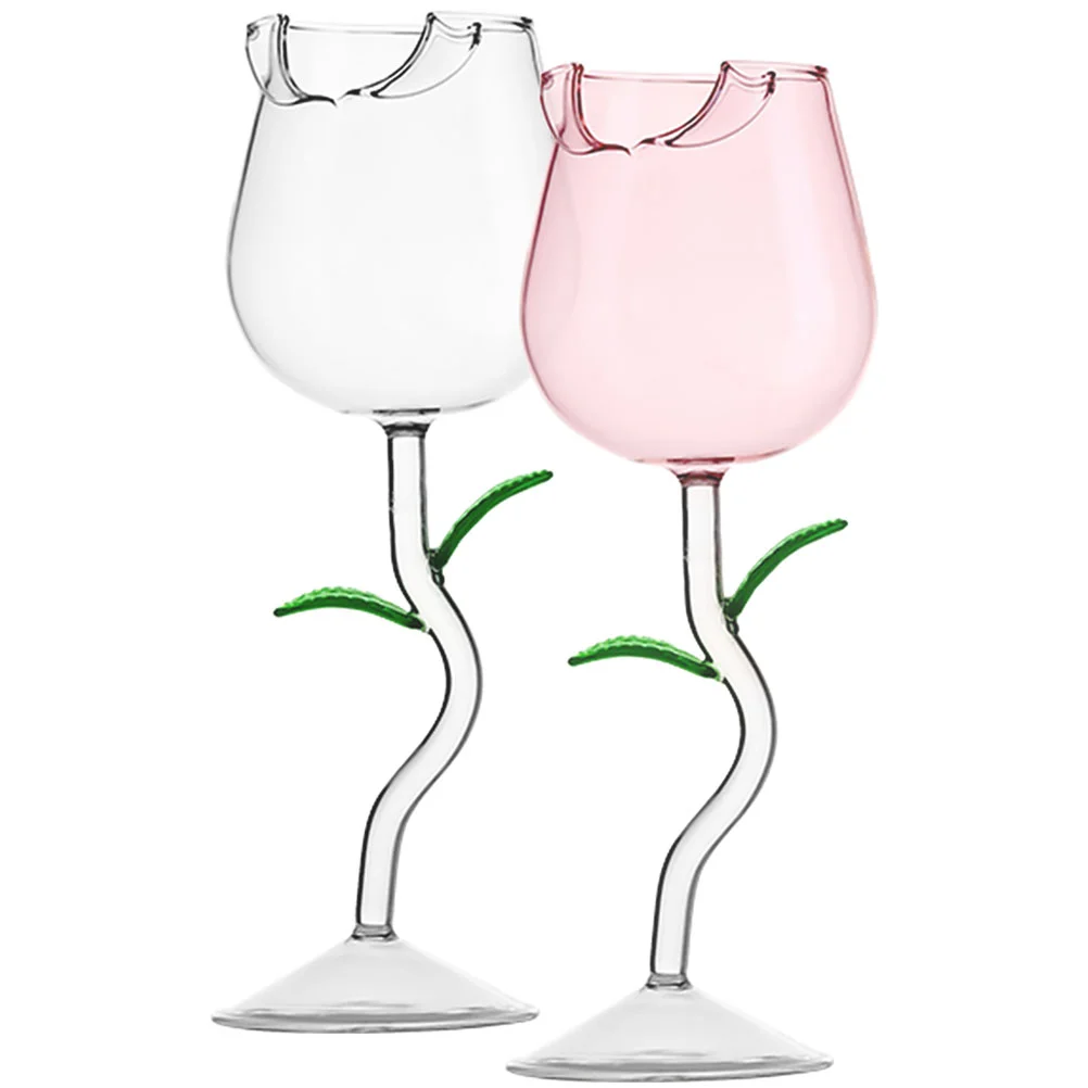 

Cup Rose Cocktail Glasses Goblet Flower Drinking Red Champagne Beer Milk Water Coffee Whiskey Beverage Festive Tall