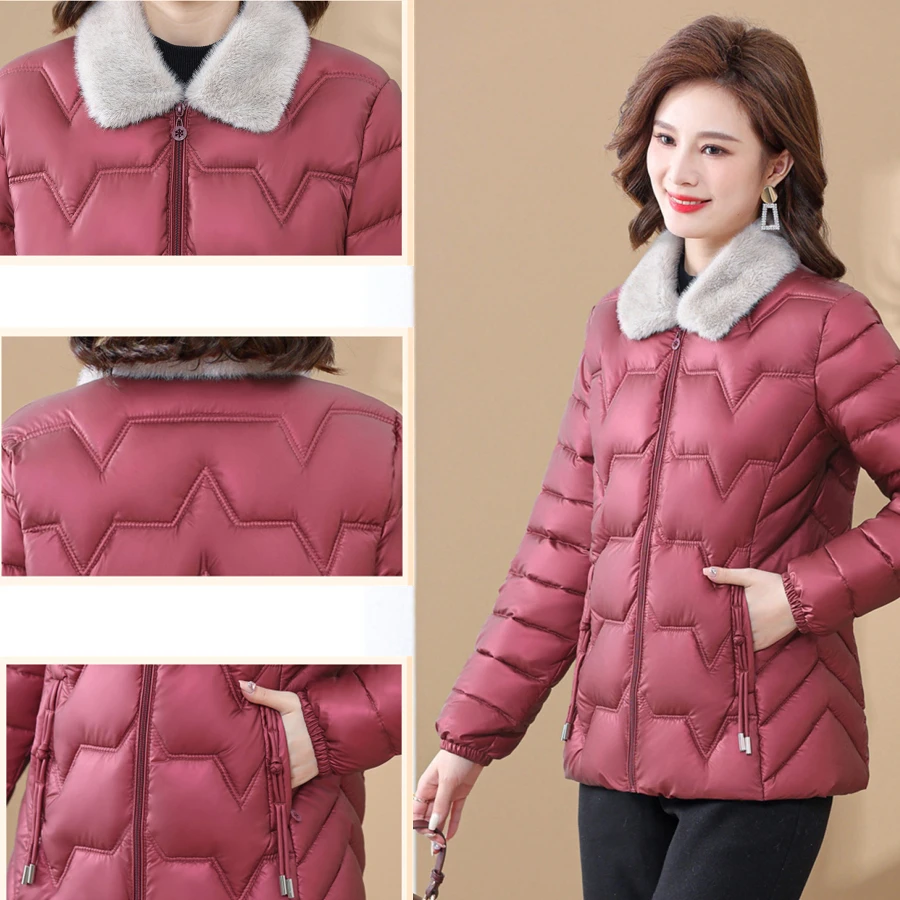 Glossy Ultralight Winter Cotton Padded Jacket Thicken Short Women Warm Parkas Basic Solid Coat Casual Korean Snow Wear Outwear