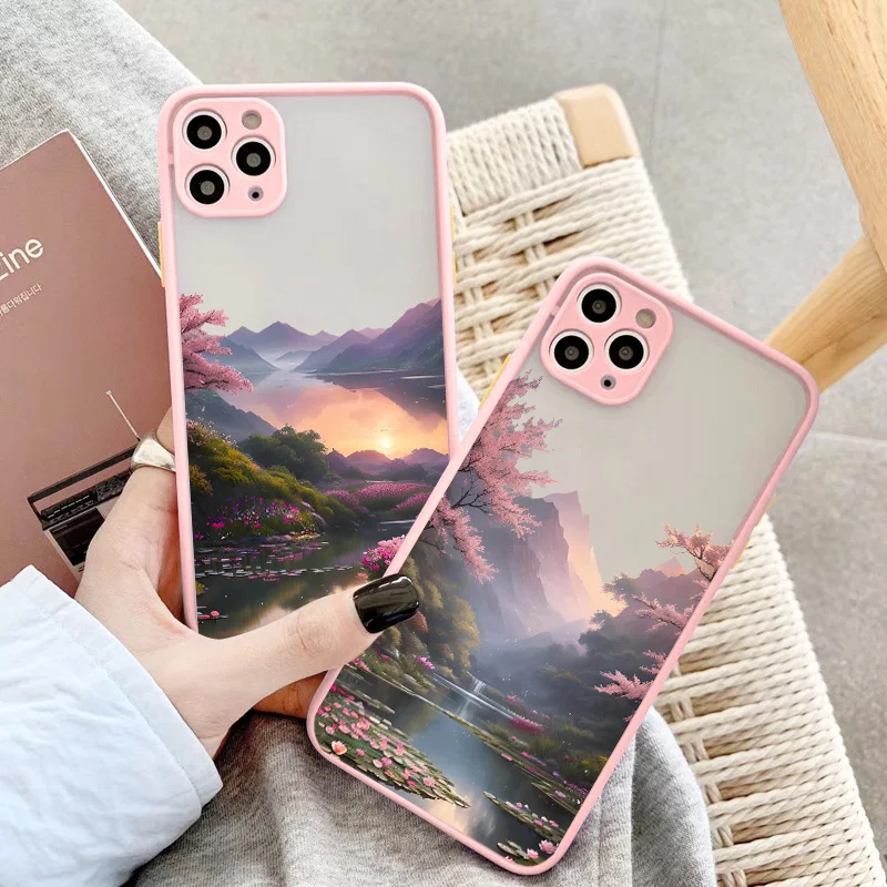 

Lotus Pond Shockproof Protector Phone Case For iPhone 14 Pro Max Plus 13 12 Pro Max Mini 11 Pro Max 7 8 Plus SE 20 X XS XR Cover