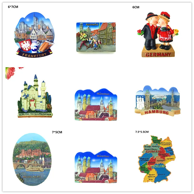 

Germany City Hameln Heidelberg Berlin Fridge Magnets Tourist Souvenir 3d Resin Magnetic Refrigerator Paste Home Decoration Gifts