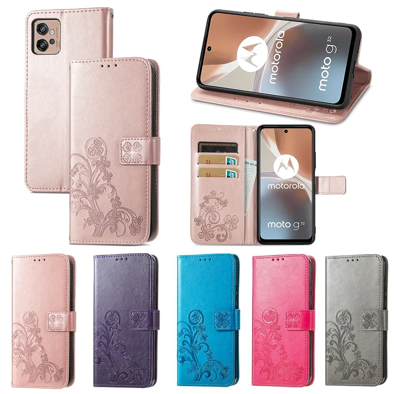 

Card Wallet Embossing Phone Case For Motorola Edge S 30 E40 E32 E30 E22 E20 E7 E 2020 360° Full Protection Magnetic Flip Cover