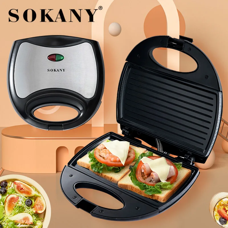 

Electric Sandwich Maker Cross-border Selling SOKANY102 Luxury Stainless Steel Triangular Household Machine Baking Bread