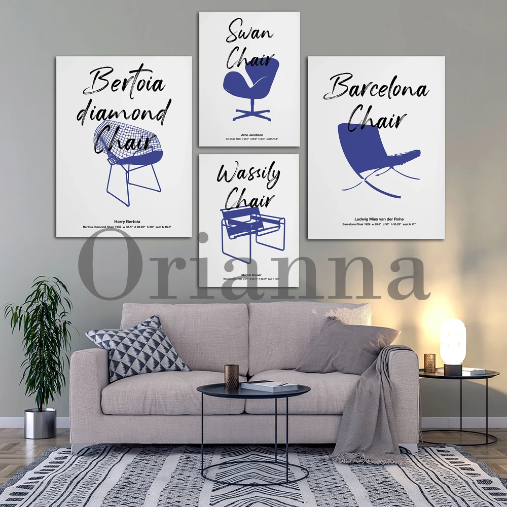 Стул Дизайнерская серия постер стул мебель интерьер Bauhaus настенная