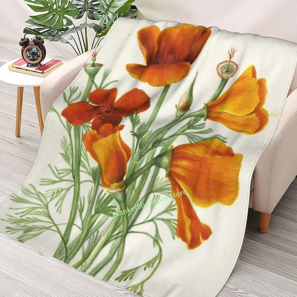 

CALIFORNIA POPPIES Throw Blanket 3D printed sofa bedroom decorative blanket children adult Christmas gift
