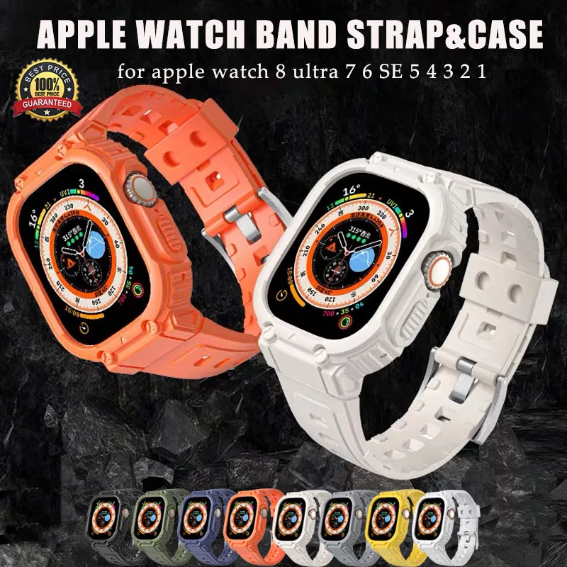 

Ремешок силиконовый для Apple Watch 8 Ultra, защитный чехол для iWatch Series 7 6 Se 5 4, 49 мм 45 мм 44 мм 42 мм 41 мм 40 мм 38 мм