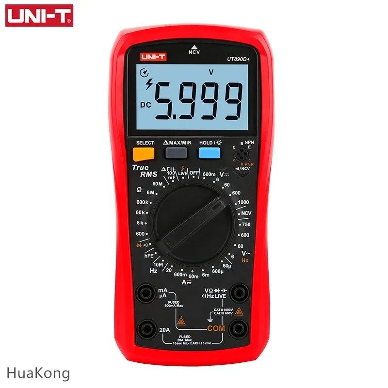 

True RMS Digital Multimeter UNI-T UT890C UT890D+AC DC voltage Current meter Resistance Capacitance ACV Frequency Measure LCD NCV